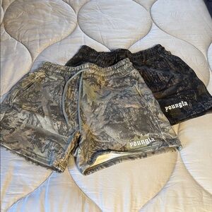 YoungLA Athletic Camo Shorts - Gray and Black